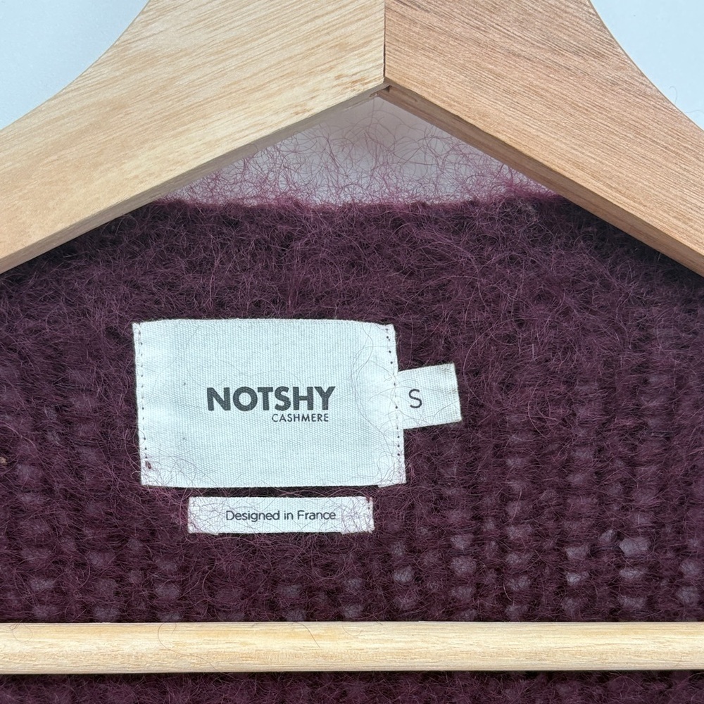 🧲Notshy mohair Deep Burgundy open Cardigan - Picture 5 of 7